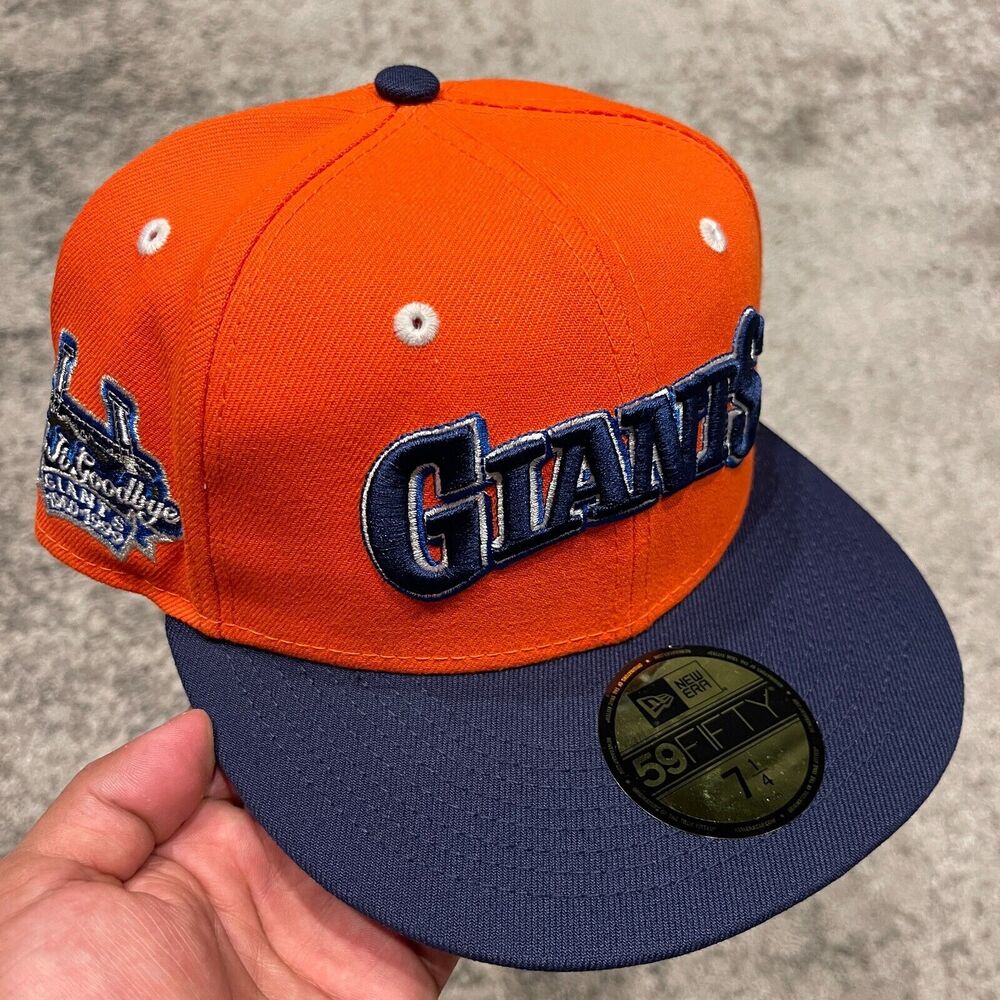 San Francisco Giants orange Navy Tell It Goodbye Stadium Fitted Hat Cap 7 1/4 H1